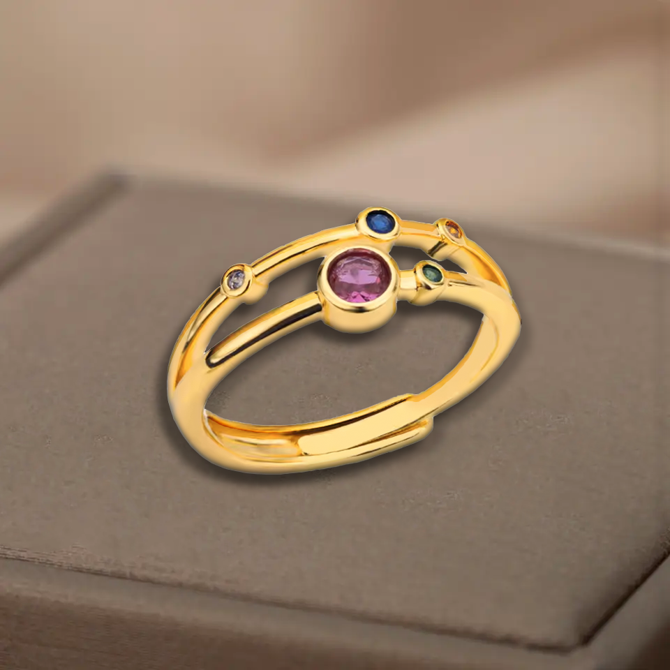 Bague en forme de constelation - Acier