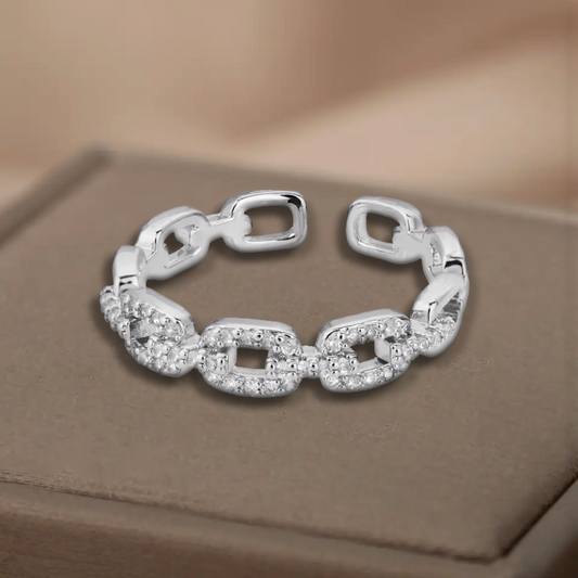 Bague en forme de de chaine - Acier