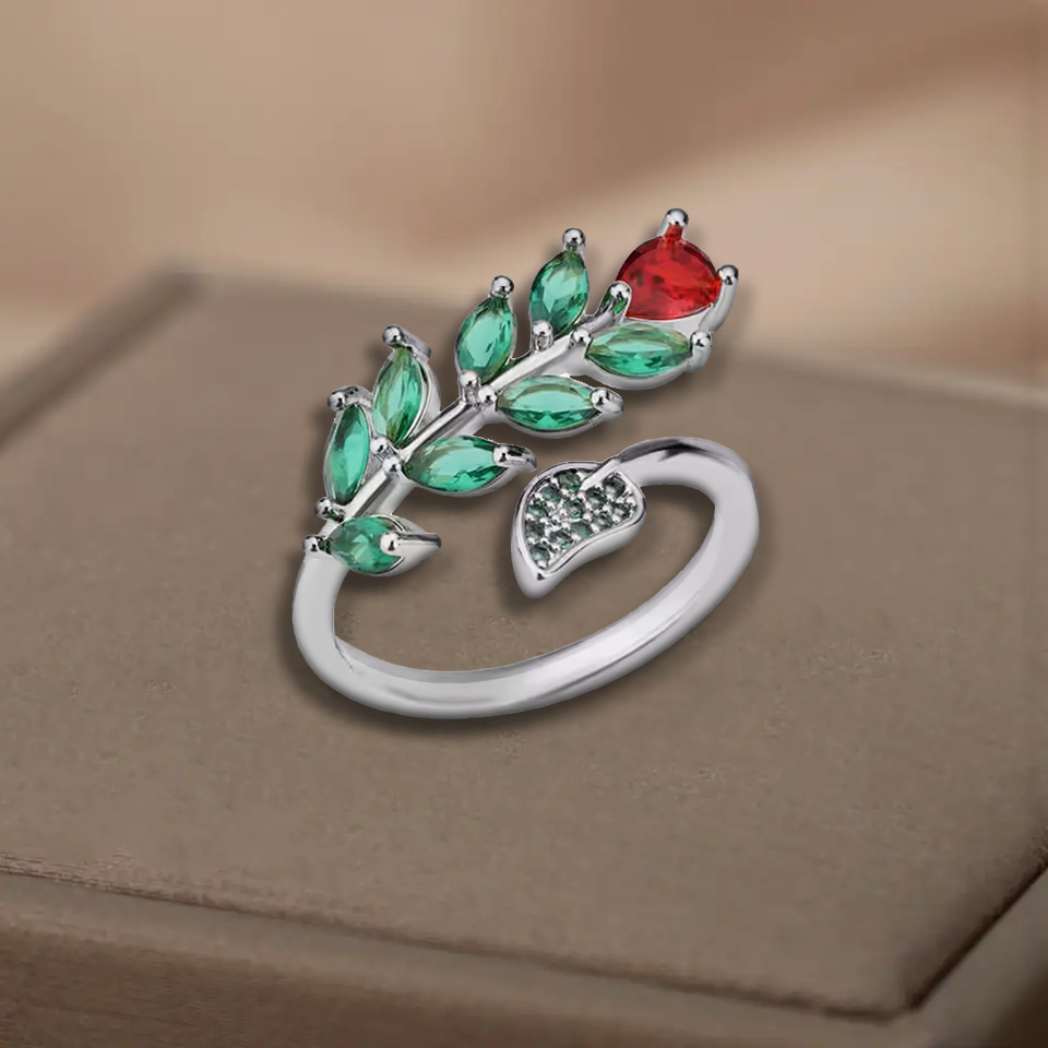 Bague en forme de rose- Acier