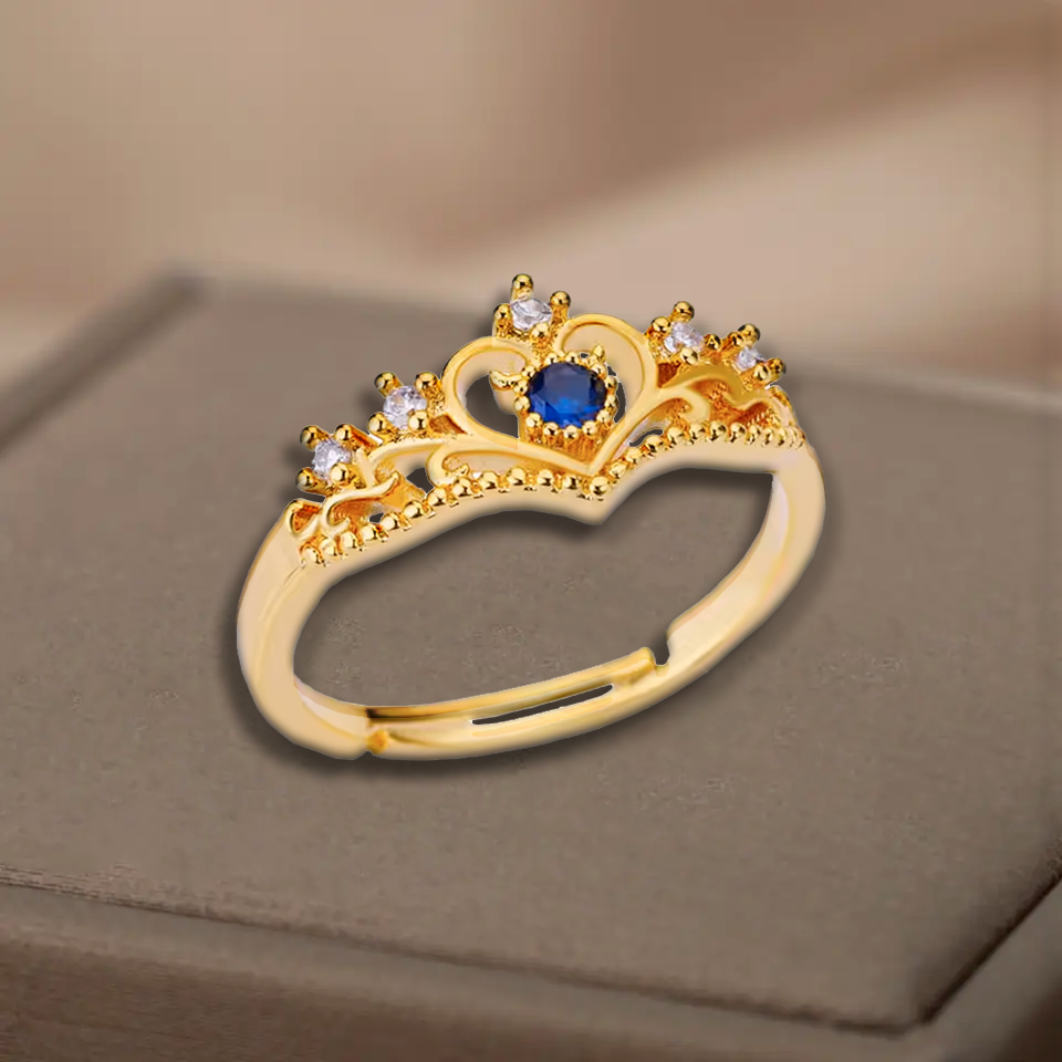Bague en forme de couronne - Acier