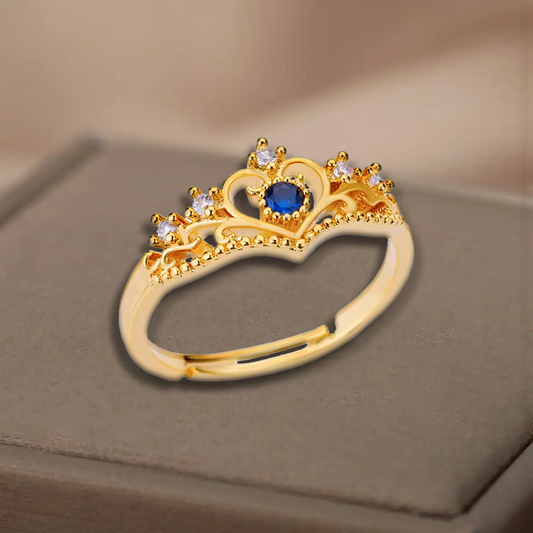 Bague en forme de couronne - Acier