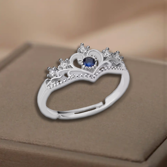 Bague en forme de couronne - Acier