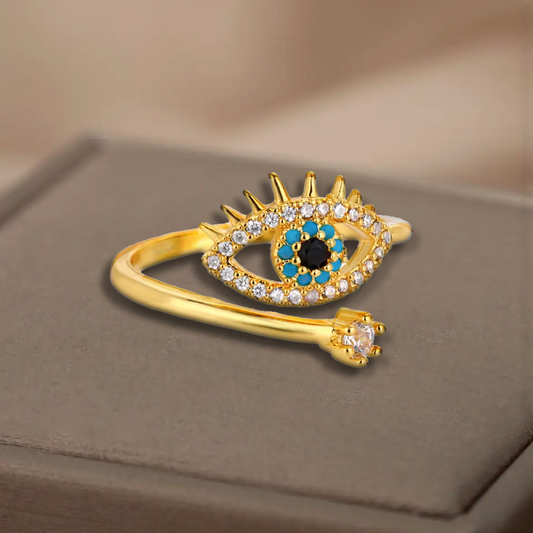 Bague en forme de d'œil égyptien - Acier