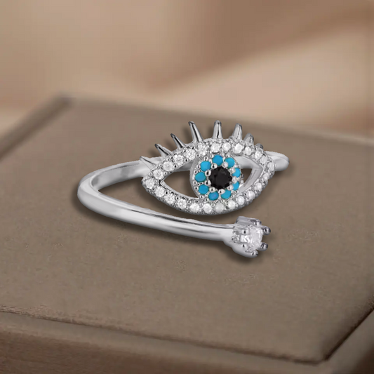 Bague en forme de d'œil égyptien - Acier