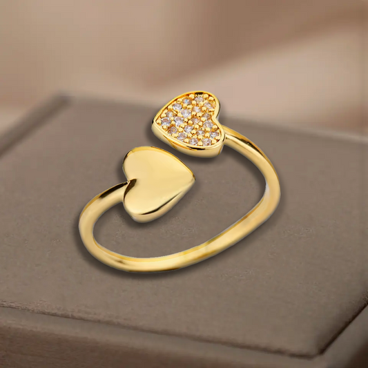Bague en forme de cœur - Acier