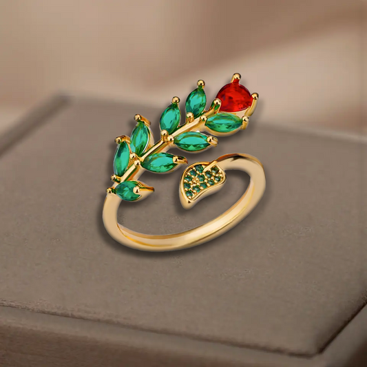 Bague en forme de rose- Acier