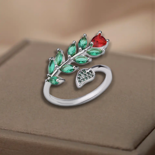 Bague en forme de rose- Acier